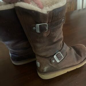 UGG Boots Kensington II Leather Double Buckle Brown Women's Size 8 S/N 1004144